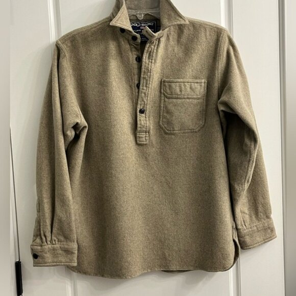 Polo Sport Ralph Lauren 1/2 Button Pullover Wool Blend Shacket Shirt Size M - Picture 1 of 13